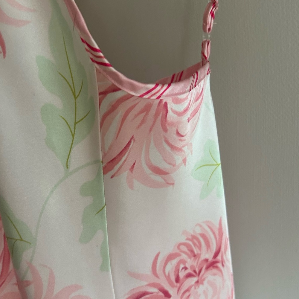 VTG Y2K Pastel Floral Satin Bias Slip Dress Fairy Coquette Romantic Lingerie S - Picture 7 of 9